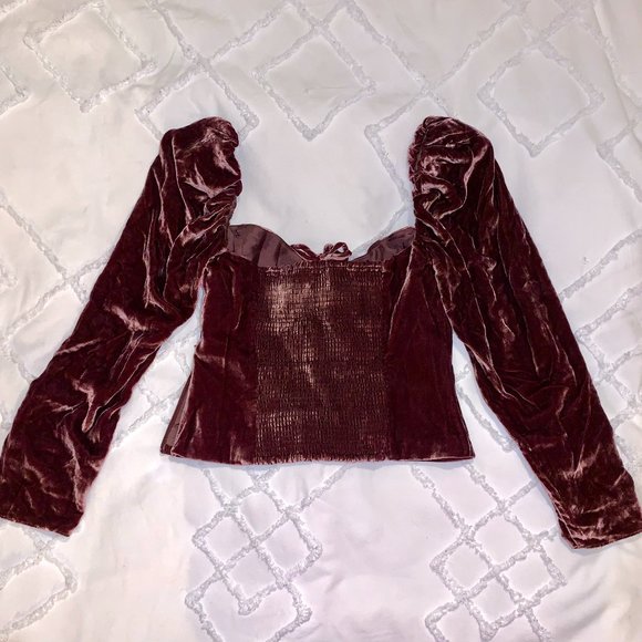 Aritzia Wilfred Novella Velvet Blouse - Picture 6 of 7